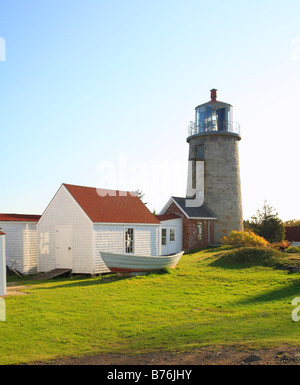 Le phare de Monhegan, Monhegan Island, Maine, USA Banque D'Images