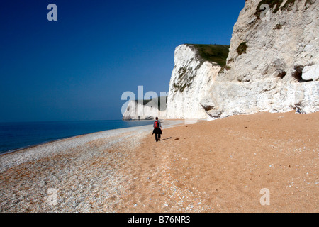 Vue d'Swyre la tête la tête et bat, Jurassic Coast, Dorset, England, UK Banque D'Images