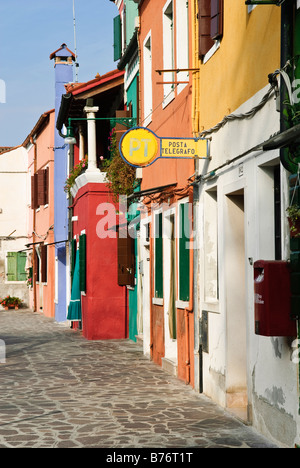 Bureau de poste, Fondamenta Terra Nova Burano Italie Venise Île Banque D'Images