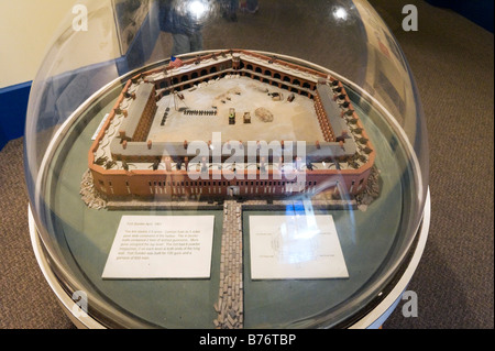 Modèle de Fort Sumter comme c'était en 1861 au début de la guerre civile, le Musée, le Fort Sumter, Caroline du Sud, Charleston Harbor Banque D'Images