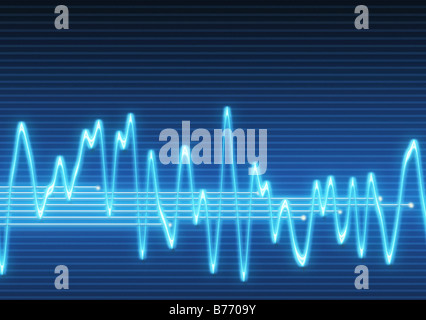 Grande image d'un système électronique sine wave son ou audio Banque D'Images