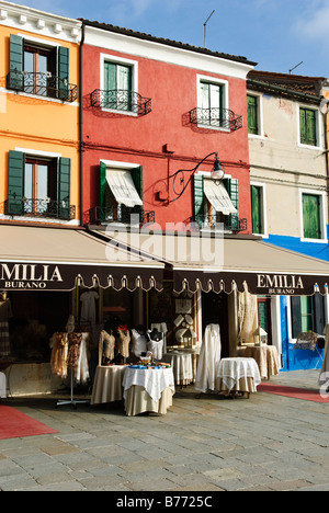 Vitrine, Via Baldassare Galuppi Île Burano Italie Venise Banque D'Images