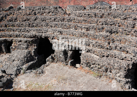 Amphithéâtre romain, Catane, Sicile Banque D'Images