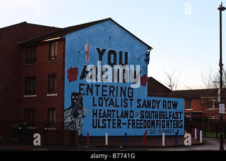 Fresque loyaliste sur Sandy Row à Belfast en Irlande du Nord Banque D'Images