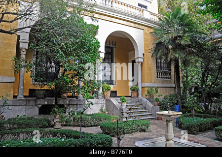 Entrée, escalier, jardin, Museo Joaquin Sorolla, musée, ancienne maison d'habitation, Madrid, Spain, Europe Banque D'Images