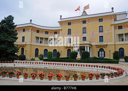 Jardins del Palau Reial de Pedralbes, palais, musée, parc, Barcelone, Catalogne, Espagne, Europe Banque D'Images