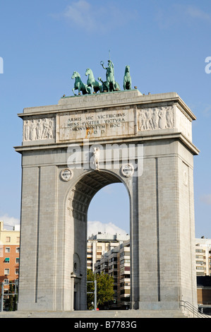 Arco de la Victoria, de triomphe, Retiro, Madrid, Spain, Europe Banque D'Images