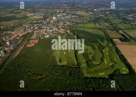 Photo aérienne, golf, Château Herten, Herten, Westerholt, Ruhr, Nordrhein-Westfalen, Germany, Europe Banque D'Images