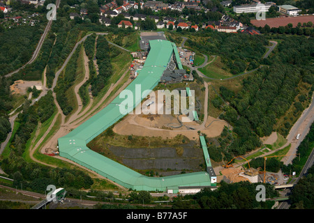 Photographie aérienne, au centre alpin de Tetraeder Batenbrock, du charbon d'une décharge publique, Bottrop, Ruhr, Rhénanie du Nord-Westphalie, Banque D'Images