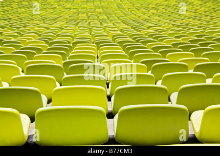 Sièges de l'Olympia Stadion à Munich, Bavaria, Germany, Europe Banque D'Images