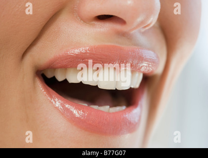 Close up of smiling woman's mouth Banque D'Images