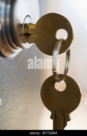 Close up of key lock Banque D'Images