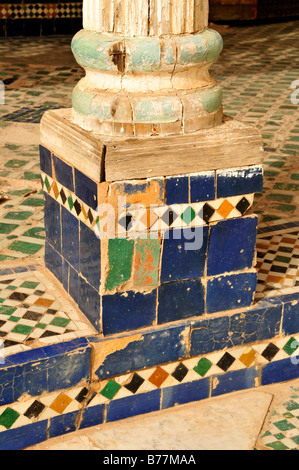 Détail de la palais Bahia, Marrakech, Maroc, Afrique Banque D'Images