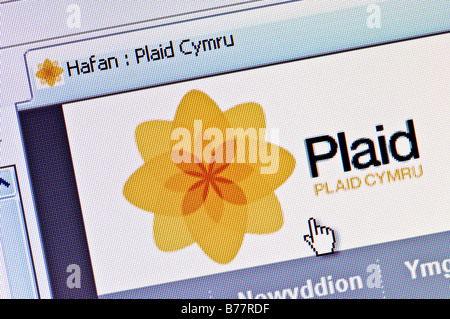 Capture d'écran de macro gallois Plaid Cymru parti politique site (usage éditorial uniquement) Banque D'Images