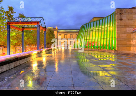 Neue Staatsgalerie ou nouvel État Gallery, photo de nuit, Stuttgart, Bade-Wurtemberg, Allemagne, Europe Banque D'Images