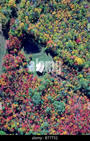 Aerial,barn near Craftsbury Vermont Banque D'Images