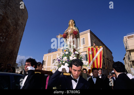 Italie, Sardaigne, Alghero, semaine Sainte, procession du dimanche de Pâques Banque D'Images