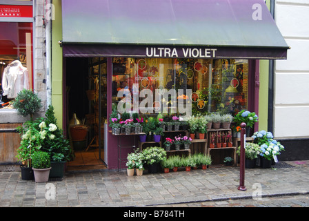 Le magasin de fleurs de la rue Lepelletier à Lille France Banque D'Images