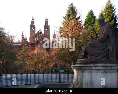 Statue de Lord Kelvin Park Lorne Glasgow 1913 Banque D'Images