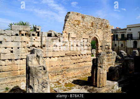 Le Temple d'Apollon, adapté à une église de l'époque byzantine et d'une mosquée sous domination arabe. Banque D'Images