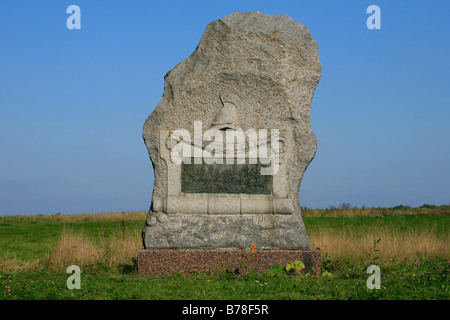 Monument indiquant le champ de bataille où les Russes et les armées françaises se sont battus durant la bataille de Borodino (1812) à La Moskowa, Russie Banque D'Images