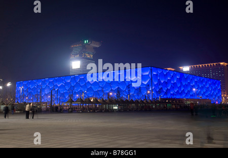 Cube d'eau, piscine olympique stadion, Beijing, Chine, Asie Banque D'Images