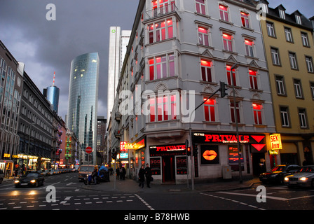 Dans la région de Redlight total entre la gare principale et du quartier des banques, Frankfurt am Main, Hessen, Germany, Europe Banque D'Images