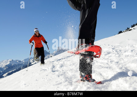 Les Wanderers à Zweisimmen, Rueblihorn, Gummfluh, Saanenland, Gstaad, Alpes occidentales, Oberland Bernois, Suisse, Europe Banque D'Images