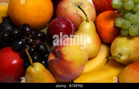 Une exposition de fruits frais vu close-up Banque D'Images