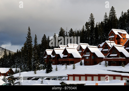 Condos de ski à la station de ski de Big Sky. Le Montana, USA. Banque D'Images