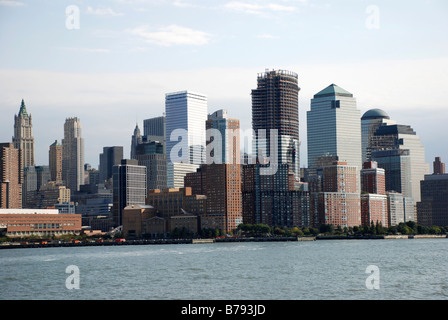 New York Harbor et financial district Banque D'Images