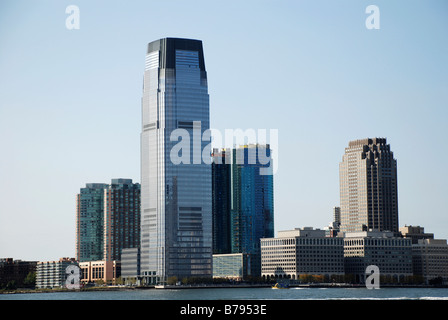 New Jersey skyline Tour Goldman Sachs et Colgate Clock Banque D'Images