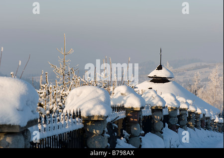 Paysage d'hiver dans le village de Gliczarow Tatras Pologne Région Podhale Banque D'Images