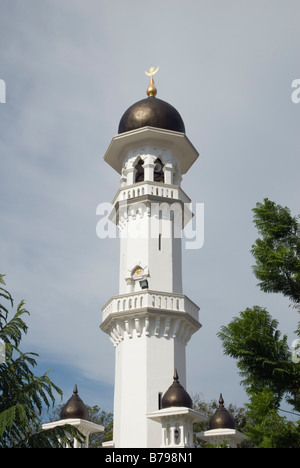 Domed minaret de la mosquée de Kapitan Keling, Georgetown, Penang, Malaisie Banque D'Images