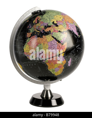 Black World Globe Banque D'Images