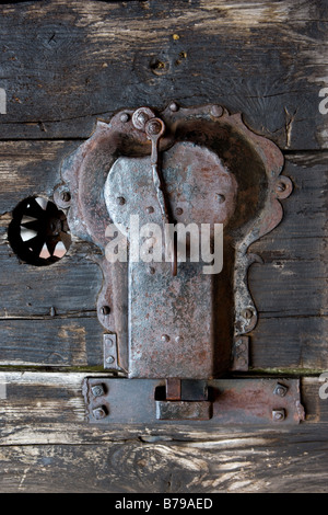 Serrure de porte ancienne du château Haut Koenigsbourg Banque D'Images