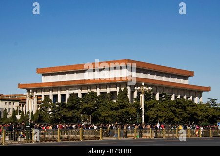 Le Mausolée de Mao sur la place Tiananmen à Beijing Chine Banque D'Images