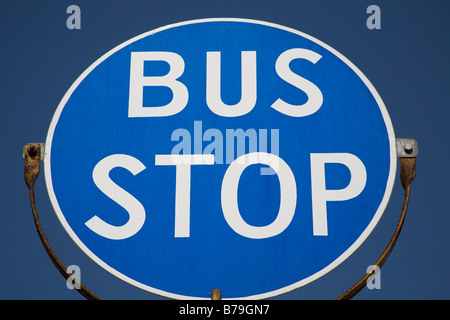 Bus stop sign, La Valette, Malte Banque D'Images