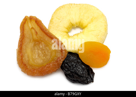Mélange de fruits secs, Poire, Pomme, Prune, abricot anneau Banque D'Images