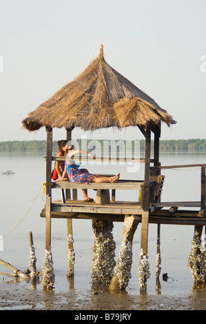 Jetty Tendaba Camp La Gambie Banque D'Images