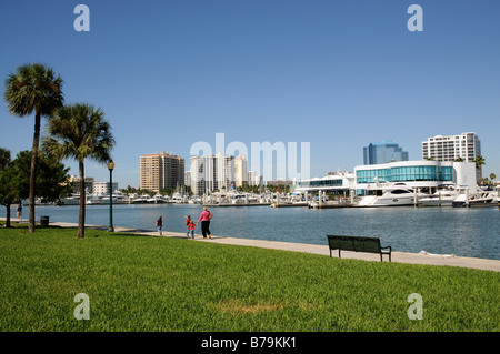 Sarasota Floride USA voir de cette ville de la Côte du Golfe et la zone de développement de bayfront Banque D'Images