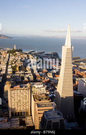 La Transamerica Pyramid et North Beach à San Francisco, USA Banque D'Images