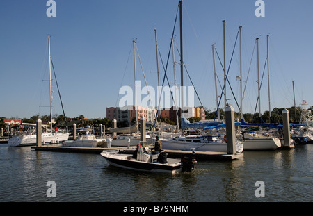 Fernandina Beach boat marina sur Amelia Island Florida USA Banque D'Images