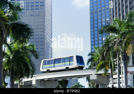 Metrorail, Miami Metromover, trains, Banque D'Images