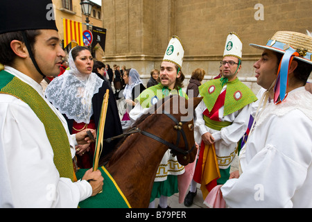 Els Cavallets célébrer la diada, ou la fête nationale catalane, à Palma, Majorque Banque D'Images