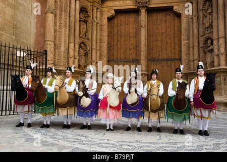 Els Cavallets célébrer la diada, ou la fête nationale catalane, à Palma, Majorque Banque D'Images