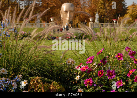 Grande tête d'or dans le Jardin du Luxembourg à Paris, France, Europe Banque D'Images