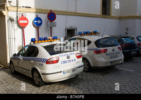 Deux voitures de police espagnol Local police Vera Almeria Espagne Banque D'Images