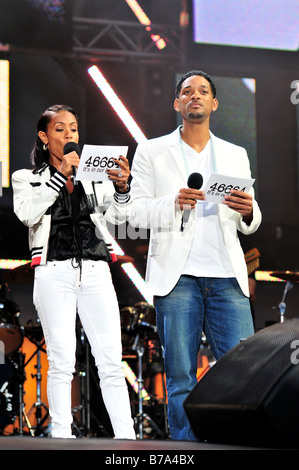 Will Smith et sa femme Jada Pinkett à un événement de collecte de fonds à Londres Banque D'Images