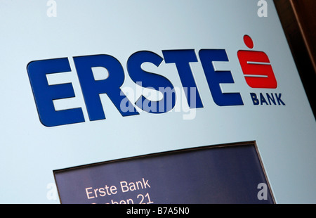 Logo, Erste Bank, Banque Erste Sparkasse, première banque d'épargne d'Autriche, Erste Bank der oesterreichischen Sparkassen AG Banque D'Images